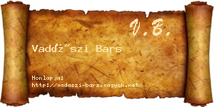 Vadászi Bars névjegykártya